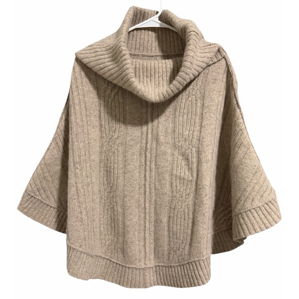 AllSaints Marquis Poncho Button Detail Wool Blend Brown Women's Size 6
